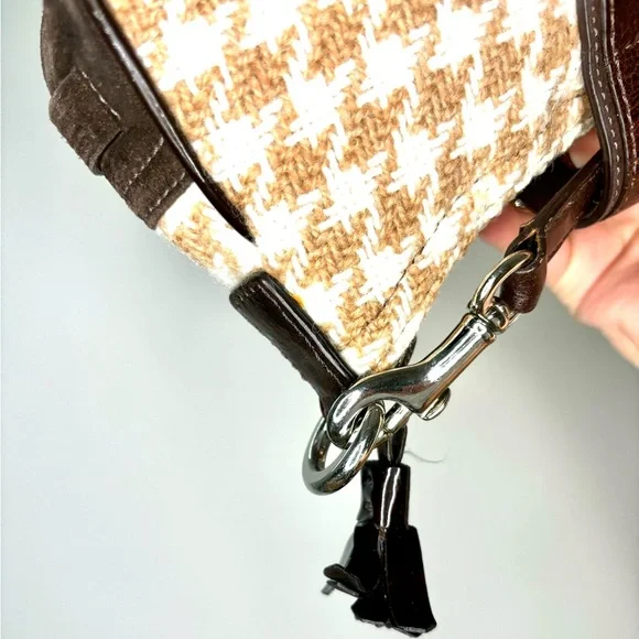 Vintage Y2K Coach Wool Houndstooth Demi Buckle Handbag Purse - Picture 11 of 11